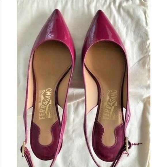 SALVATORE FERRAGAMO PUMPS KITTEN HEELS MALY 7.5C - Picture 13 of 13